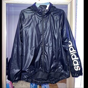 Adidas black windbreaker/rain jacket. size small. in great condition!! $18 obo.